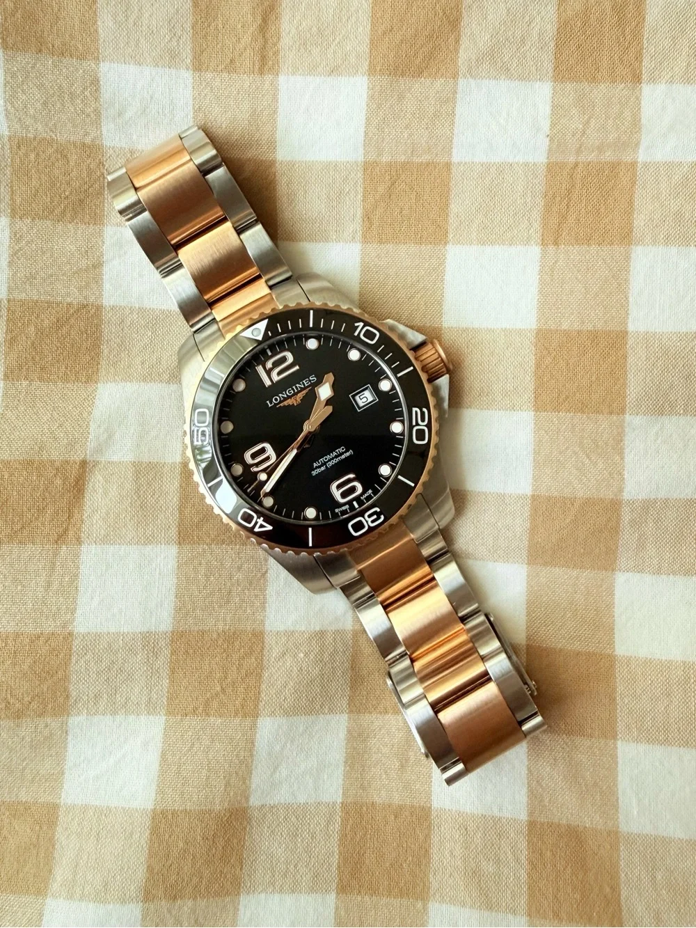 🥝Longines HydroConquest 43mm Two-Tone Black/Gold (Ref. L3.782.3.56.7) - Full Set